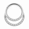 Anillo de Nariz Cerrado de Acero Inoxidable 316 Septum Nasal Pendientes Incrustados de Zirconia Anillo para Cartílago de Oreja Conch Piercing Joyería