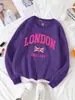 Sudadera para Mujer con Estampado de Bandera de Londres Inglaterra Otoño Cuello Redondo Ropa Deportiva Y2K Holgada Multicolor Pulóver