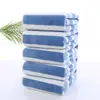 Set Completo de Tres Piezas de Toallas de Baño, Toallas y Toallas Cuadradas de Terciopelo Coral Tricot de Rayas Anchas, Juego de Toalla de Baño para Adultos sin Pelusa de Tres Piezas