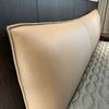 Cama minimalista italiana Chanel de cuero genuino dormitorio principal moderno minimalista Muebles Foshan primera capa piel de vaca doble bolsa suave cama de boda