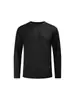 Camiseta de manga longa, gola redonda, cor sólida, de trama simples, feita de poliéster-spandex de 180g, de secagem rápida, com sensação de frescor, adequada para esportes, corrida, uniformes de trabalho e uniformes de equipe, com opções de impressão