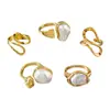 Joyería Transfronteriza Europea y Americana Moda Retro Anillo Abierto de Perlas Diseño de Nicho Anillo de Lujo Accesible Set