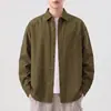 Ropa de Hombre Shanggu Ropa de Trabajo para Hombre Camisa de Manga Larga Estilo Nuevo Primavera y Otoño Retro Americano Holgada Camisa Chaqueta de Algodón Puro