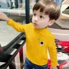 Y2280# Camiseta interior de terciopelo alemán para niñas otoño e invierno niños de secundaria chaqueta a rayas de cuello medio alto cálida gruesa forrada de polar moda