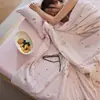 Colcha de Verano Estampada de Poliéster-Spandex de Marca Nueva, Tela Coolme, Suave como la Seda, Amigable con la Piel, Colcha de Aire Acondicionado, Colcha de Verano