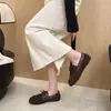 2026 Novos Mocassins de Camurça Estilo Retrô Francês para Mulheres Salto Baixo Cadarço Slip-on Pessoa Preguiçosa Solado Macio Sapatos Individuais