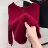 Blusa Cinza Casual, Preguiçosa e Versátil para Camadas em Mulheres, Novo Estilo Outono e Inverno 2025 Suéter Quente de Malha