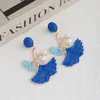 Brincos de Folha Estilo Férias Exagerado Europeu e Americano Brincos Personalizados Tecidos de Ráfia Brincos Transfronteiriços Doce Temperamento