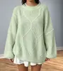 Suéter de Punto 2006 Nuevo Patrón de Diamantes Europeo y Americano Suéter de Punto Trenzado Pullover para Mujer, Ropa de Punto Transfronteriza TEMU