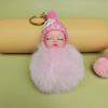 Llavero Colgante de Bolso Esponjoso de Muñeca de Bola de Pelo con Cadena de Bolas Calientes Transfronterizo Joyería de Estilo Adorable para Niñas