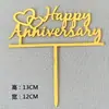 Cartão de Inserção para Bolo de Acrílico Dia dos Namorados Cartão Plug-in de Confeitaria 3 G Te amo sempre Dia da Memória