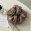 Elástico de Cabelo Dupla Camada em Tule Perolado Estilo Francês com Toque de Luxo, Acessório de Coque com Strass para Mulheres, Elástico de Cabelo de Celebridade da Internet, Corda para Cabelo