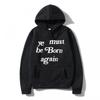 Sudadera Talla Europea Ye Must Be Born Again Estampado Sudadera con Capucha Holgada para Hombre y Mujer