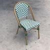 Silla de Ratán Estilo Francés con Respaldo para Balcón, Silla Individual de Ocio para Cafetería, Mesa y Silla para Patio Exterior, Silla de Ocio para Exteriores de Patio