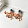 Pendientes Creativos de Gran Gallo para Café, Pez Dorado Pequeño, Corazón, Flor de Rosa, Araña, Best-Seller Transfronterizo Europeo y Americano en Amazon