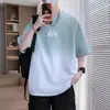 Camiseta de Manga Corta Holgada de Seda de Hielo para Hombre Verano 2026 Nueva Camiseta de Media Manga Marca Trendy para Jóvenes Estudiantes Top