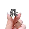 Pinza Pequeña Elegante y Exquisita con Lazo de Cristal Negro para Flequillo y Lados, con un Toque de Lujo