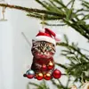 Decoração de Natal para casa, presente novo, Natal criativo, pingente de Gatinho em Carro, pingente de mochila