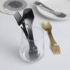Cuchillo cuchara todo en uno de acero inoxidable 430, tenedor, cuchara, abridor de botellas portátil multiusos para acampar al aire libre