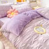 Conjunto Espesso de Cor Sólida de Veludo de Leite de Três ou Quatro Peças Fresco de Dupla Cor Inverno Lã de Coral Lã de Dupla Face Estilo Lençol de Cama