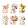 Paquete de Pegatinas Fantasma Oscuro Transfronterizo: Serie de Flores que Capturan la Luz Decoración de Diario con Temática Floral Divertida Material Pegatinas, 20 Hojas