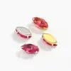 Zircônia de olho de cavalo 5*10mm com garra e pino de strass cor sintética zircônia em formato de olho de cavalo brilho flash cristal branco Zircônio