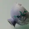 Copa de Cerámica Morada Ino Kiyosong con Patrón de Loto, Exquisito Diseño de Lirio Pintado a Mano, Taza de Té Personal