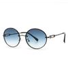 Comercio exterior transfronterizo nuevo moderno retro montura redonda gafas de sol pequeñas estrechas estilo INS foto callejera gafas de sol grandes 2A108