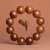 Pulsera de Madera de Azufaifo Natural Recolectada a Mano Sin Rayos, con Colgante de Vajra, Cuentas Budistas Estilo Chino para Hombre