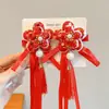 Pasador de Año Nuevo 2025 para Niños, Pinza de Pelo con Lazo, Accesorios para el Cabello, Pasador de Año Nuevo Chino para Niñas, Adorno para la Cabeza de Bebé