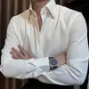 Camisa Waffle Masculina Estilo Leve Maduro Negócios Alto Padrão Retro Japonês Tendência Nova Sem Costura Solta Casual Manga Longa