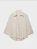Atacado de Roupas Femininas Transfronteiriças Primavera 2026 Novo Estilo Europeu e Americano Mistura de Linho Manga Larga Camisa Top 3601720