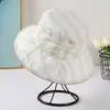 Sombrero de Pescador de Estilo Japonés Hepburn con Pliegues y Copa Plana, Sombrero de Sol Versátil para Exteriores Que Hace que la Cara Parezca Más Pequeña, Adecuado para Viajes y Senderismo, Sombrero Refrescante