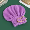 Gorro de Terciopelo Coral para Secado de Cabello para Mujer, Gorro de Princesa con Lazo, Toalla Absorbente para Secar el Cabello para Niños, Lindo
