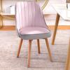 Silla de comedor nórdica de madera maciza, moderna y sencilla, para el hogar, para apartamento pequeño, estilo crema, con mesa y silla, respaldo suave y taburete.