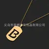 Collar de Acero Inoxidable Dorado con 26 Letras para Hombre, Cadena de Perlas de 60 cm, Color Duradero, Joyería al por Mayor, Collar de Acero de Titanio