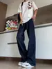 Jeans de mezclilla retro americanos para hombre, pantalones anchos de ajuste limpio para otoño, pantalones largos casuales holgados versátiles