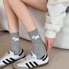 Otoño e invierno nueva ola puntos perrito retro isla ferial amor lazo estilo coreano ins viento barroco calcetines de tubo para mujer