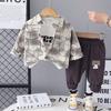 Conjunto de Camisa de Outono para Meninos 2025 Novo Elegante Bonito Bebê Primavera e Outono Manga Longa Conjunto de Três Peças Atacado Dropshipping
