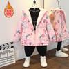 Procesamiento y personalización de prendas de abrigo de invierno para niñas 2025 Ropa para niños Nuevo estilo Chaqueta de pastel con capucha gruesa de terciopelo para niñas Tops de moda