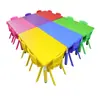 Mesa y silla de plástico ajustables para jardín de infantes mesa rectangular ajustable para aprendizaje infantil y silla mesa de juego y estudio ventas directas de fábrica