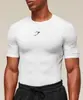 Camiseta Deportiva Fitness de Secado Rápido Transpirable Elástica Ajustada de Manga Corta para Hombre con Estampado de Hielo Top Casual para Correr