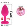 Plug anal de silicone rosa pequeno, médio e grande Plug anal de diamante suprimentos para adultos brinquedos