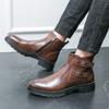 Zapatos de Cuero para Hombre 2026 Primavera de Caña Alta Formal Casual Tallas Grandes Estilo Británico Novio Brogue Zapatos de Boda