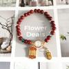 Nova pulseira de vidro doce de borboleta Mori feminina ins nicho pulseira de amigas contas florais de rachadura de gelo atacado