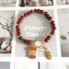 Nueva pulsera de esmalte de mariposa femenina ins nicho lujo ligero Mori azul marino cuentas de colores craqueladas hielo pulsera de amigas al por mayor