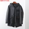 Chamarra de Algodón con Capucha Marca Wolf para Hombre, Cálida de Invierno, Casual de Negocios, Longitud Media, Multibolsillos, Abrigo de Algodón para Hombre 109742