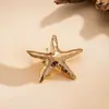 Broche de Metal Plegado con Forma de Estrella de Mar Transfronterizo Europeo y Americano, Pin de Lujo de Alta Gama, Accesorio de Moda de Nicho Simple y Versátil