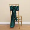 Suprimentos para Casamento: Fitas de Cetim Seladas nas Bordas, Flores Decorativas Verdes e Roxas para Encosto de Cadeira, Capas Elásticas para Cadeira, Laços