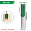 Faca Reta de 8 Cabos Cor Verde-Pintura Faca Reta de Duas Bordas Faca para Ranhurar Lâmina de Aço Tungstênio Máquina de Acabamento Fresadora para Marcenaria